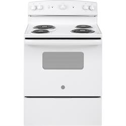 30" White Electric Range with 5.0 cf oven JBS160DMWW Image